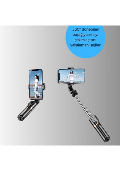 130 Cm Bluetooth Selfie Çubuğu Led Işıklı, Katlanabilir Ve Uzaktan Kumandalı