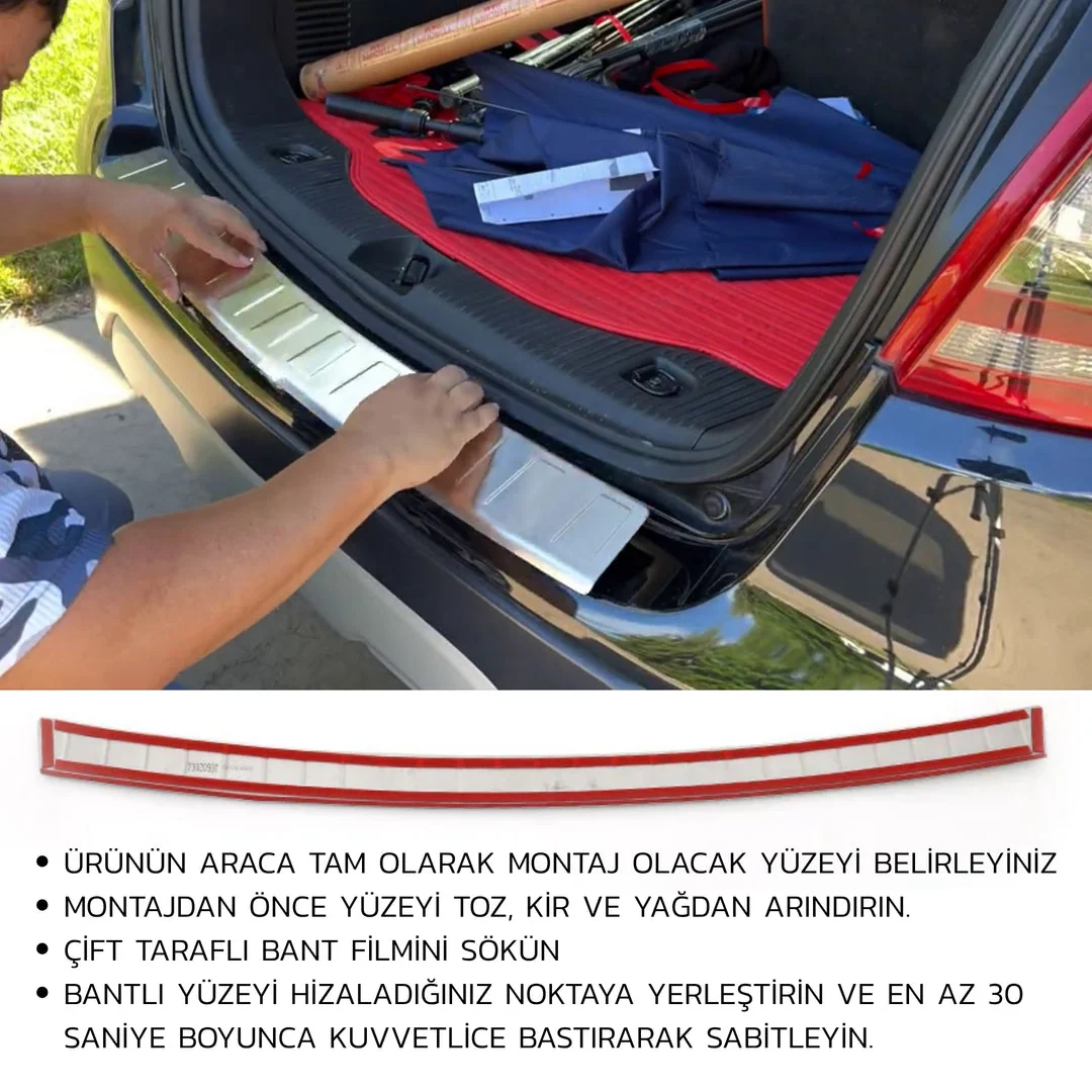 Renault Megane 4 Arka Tampon Eşiği - Krom Taşlı 2 Parça 2016 Ve Sonrası, Hb