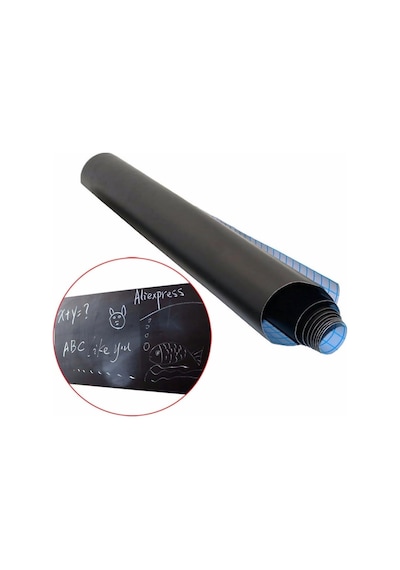 Büyük Boy Yapışkanlı Kara Tahta Tebeşir Hediyeli 100x30cm Genel