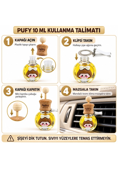 Pufy 10 Ml Premium Araç Kokusu Metal Klipsli, Oto Kokusu, Araba Kokusu Klima Klipsli, 003