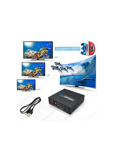 Hdmi Çoklayıcı 1 Giriş 2 Çıkışlı 1080P 3D Hdmi Splitter