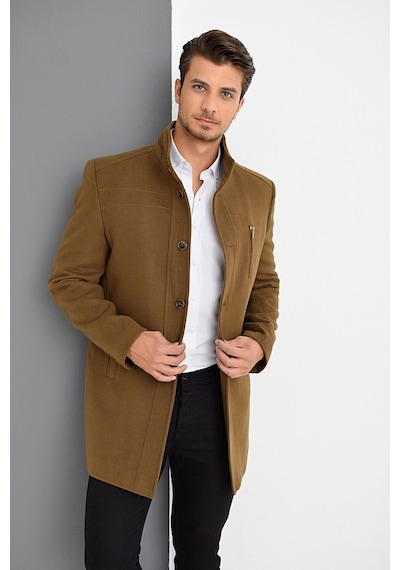Plt9386 Dewberry Erkek Palto-camel Camel