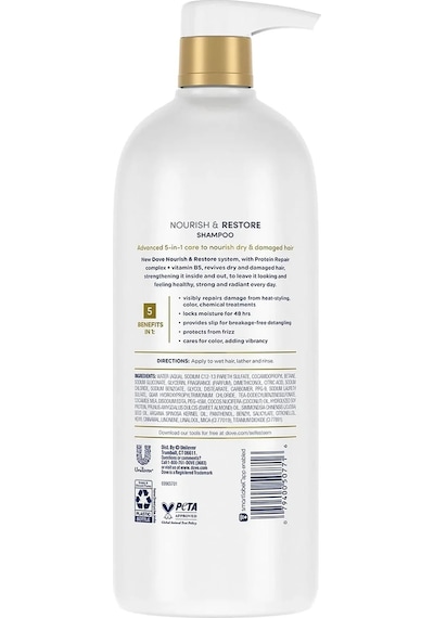 Dove 5 İ 1 Arada Besleyici & Onarıcı Şampuan 1lt Tüm Saçlar