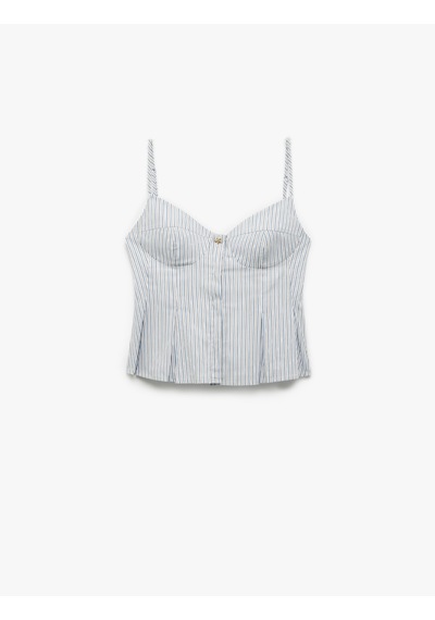Koton Koton X Melis Ağazat - Pamuklu Düğmeli Pile Detaylı Kalp Yaka İnce Askılı Bluz Mavi Çizgili 5sak30069pw Mavi Çizgili Koton Koton X Melis Ağazat - Pamuklu Düğmeli Pile Detaylı Kalp Yaka İnce Askılı Bluz Mavi Çizgili 5sak30069pw Mavi Çizgili