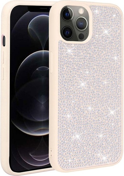 Apple Uyumlu iPhone   12 Pro Kılıf   Parlak Taşlı Tasarım Zore Ston Kapak