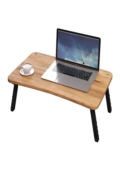 Laptop Masası Seyyar Kahvaltı Masası Katlanır Çalışma Sehpası Ahşap