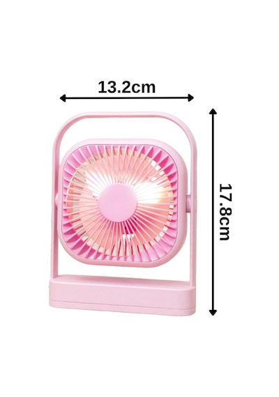 Taşınabilir Usb Şarjlı 3 Kademeli Masaüstü Fan Vantilatör Soğutucu Ys2551 Pembe