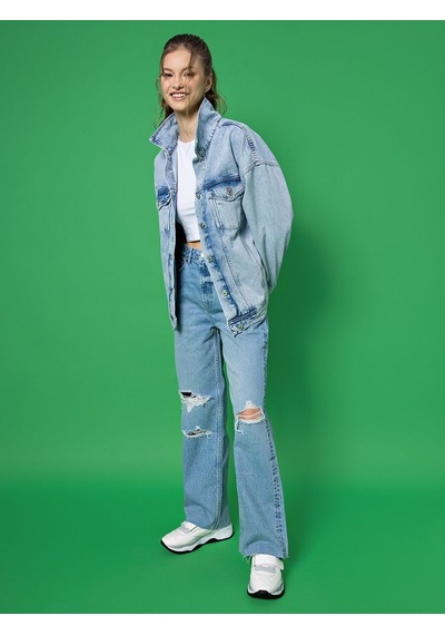 LOFT Comfort Fit Kadın Ceket Lf2032651 Q1.v1 Denim