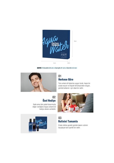 Dashu Mens Aqua Skin Care Erkeklere Özel Nemlendirici Cilt Bakım Seti