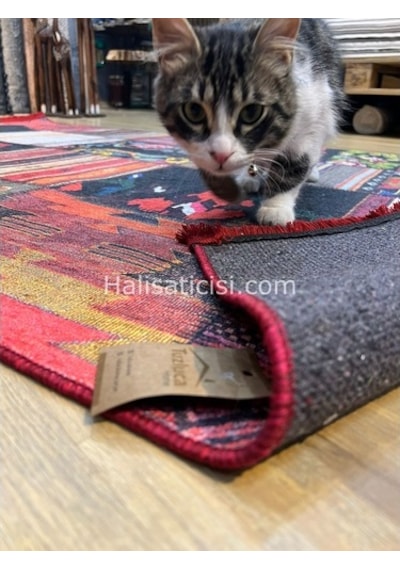 Salerno Çamaşır Makinesinde Yıkanabilir Kilim Halı Hs1004 Çok Renkli