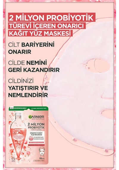 2 Milyon Probiyotik Onarıcı Kağıt Yüz Maskesi 22 Gr X 3 Adet pktprbytkmsk-9439