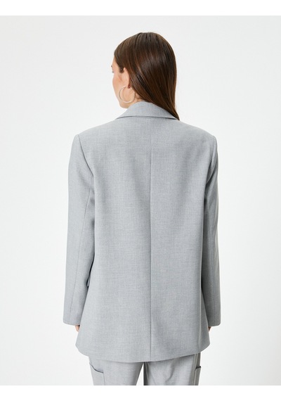 Koton Blazer Ceket Kruvaze Çift Düğmeli Ters Yaka Cepli Astarlı Gri Melanj 4sal50014ıw Gri Melanj Koton Blazer Ceket Kruvaze Çift Düğmeli Ters Yaka Cepli Astarlı Gri Melanj 4sal50014ıw Gri Melanj