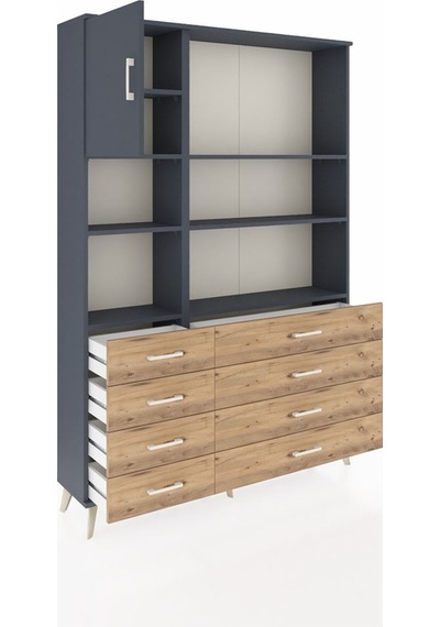 Arges Dolap 7 Raflı 8 Çekmeceli Tek Kapaklı 132x30x195 Antra... Antrasit Arges Dolap 7 Raflı 8 Çekmeceli Tek Kapaklı 132x30x195 Antra... Antrasit