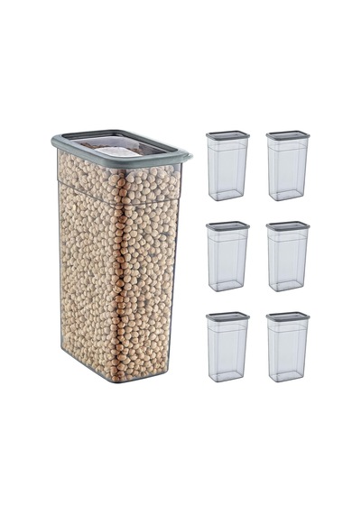 6'lı Set Skali Dikdörtgen Saklma Kabı Antrasit 3500 Ml Diğer