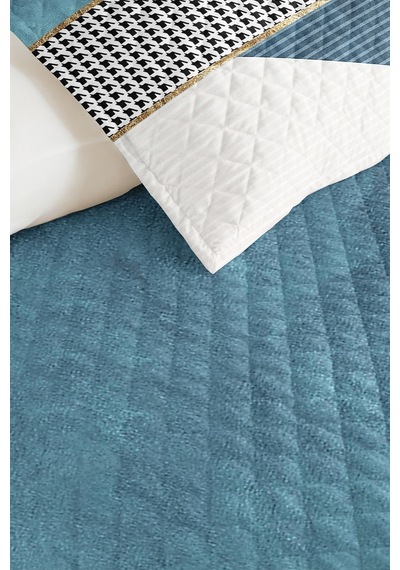 Mavi Geometrik Modern Genç Odası Tek Kişilik Pike Takımı-siyah Beyaz 160x220cm Kapitone Yatak Örtüsü Masalsı Örtü Rüyası