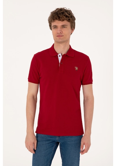 U.S. Polo Assn. Erkek Slim Fit Polo Yaka Bordo Basic Tişört 50310669-VR014