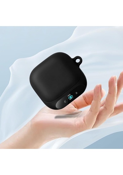 Caseonn Anker Soundcore Liberty 5 Pro Kılıf Askı Aparatlı Mat Silikon Lacivert