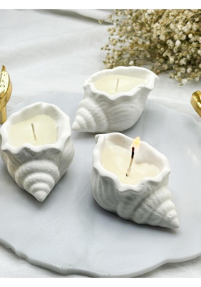 Bernami Mumluk Şamdanpinterest 5 Adet Kokulu Deniz Kabuğu İstiridye Mum Diğer