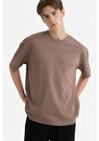 Defacto Nefes Alabilen Oversize Tişört X3926az26spbn571 Kahve-bn571