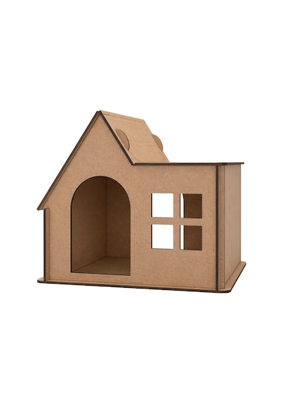 Tr Alg Wood Design Hamster Evi 8 Parça Mdf Ahşap Hamster Yuvası 27 23 22 Cm