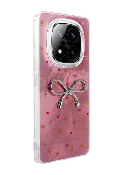 Xiaomi Redmi Note 14 Pro 4g Kılıf Kamera Korumalı Figürlü Zore Ponti Silikon Kapak Açık Pembe