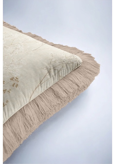 Çiçekli Bej Botanik Motifli Saçaklı Yastık Kılıfı - Soft Naturel Krem Vizon Püsküllü Kırlent Kılıfı Puslu Kanyon Nektar Çiçekli Bej Botanik Motifli Saçaklı Yastık Kılıfı - Soft Naturel Krem Vizon Püsküllü Kırlent Kılıfı Puslu Kanyon Nektar