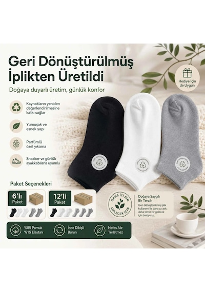 Çorap Giyim Unisex Kısa Konç 6 Lı Patik Çorap, %85 Pamuklu Geri Dönüştürülmüş İplik, Parfümlü İnce Dikişli, Günlük Spor Çorabı Çok Renkli Çorap Giyim Unisex Kısa Konç 6 Lı Patik Çorap, %85 Pamuklu Geri Dönüştürülmüş İplik, Parfümlü İnce Dikişli, Günlük Spor Çorabı Çok Renkli