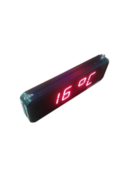 Çift Taraflı Dijital Led Duvar Ve Masa Saati - Kırmızı Kasa Ölçüleri: 16x40 Cm