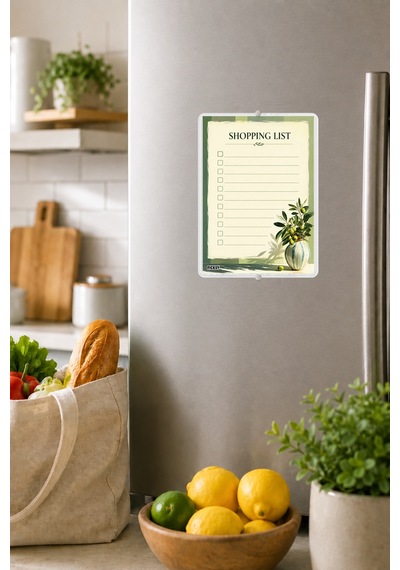 Alışveriş Listesi - A5 - Mıknatıslı - Pvc - Buzdolabı Notluk & Masaüstü - Yaz Sil - Planlayıcı - 4269 Çok Renkli