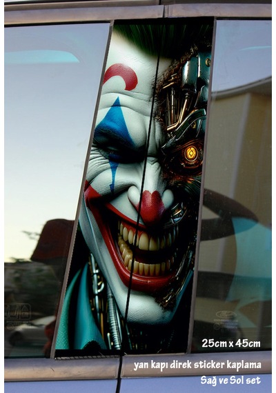 Terminatör Joker Oto Folyo Baskı Kaplama Araba Kapı Sticker Set