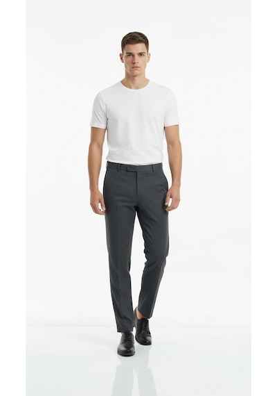 Plus Scorpion Erkek Slim Fit Klasik Kumaş Pantolon Dar Kesim, Günlük Ve Ofis Kullanımına Uygun Şık Tasarım Antrasit