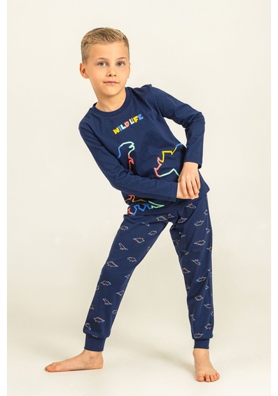 Rolypoly Erkek Çocuk Wildlife Lacivert Uzun Kol Pijama Takım Rp3866-c-v1 Rp3866-c-v1