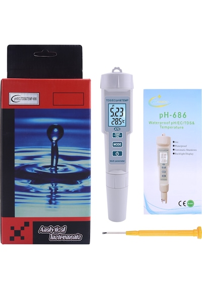 Aek-Tech Ph-686 4'Ü 1 Arada Ph Metre Tds Ec Ve Sıcaklık Ölçer