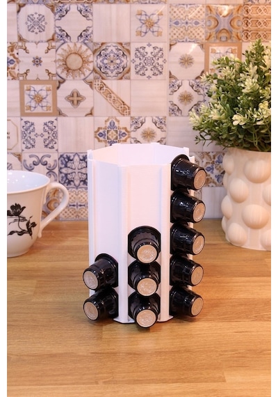 Nespresso Kapsül Kahve Uyumlu Tutucu Düzenleyici Organizer Stand Beyaz 40 Kapsül