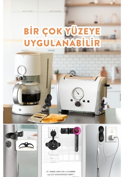 Yapışkanlı Kablo Sabitleyici 4 Lü Çok Amaçlı Kablo Tutucu Kablo Toparlayıcı Aparat Kablo Düzenleyici