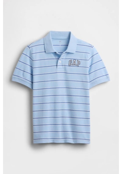 Gap Erkek Çocuk Logo Detaylı Pique Mavi Polo T-shirt-13557 Mavi