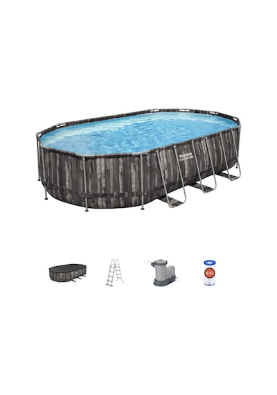 Bestway 5611r Power Steel Prefabrik Yer Üstü Havuz Seti 6,10m X 3,66 M X 1,22 M