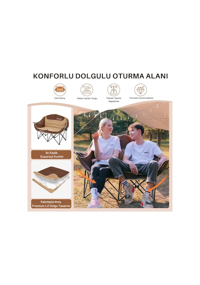 Kingcamp Loveseat Double Çift Kişilik Katlanır Kamp Sandalyesi Coffee Kahve