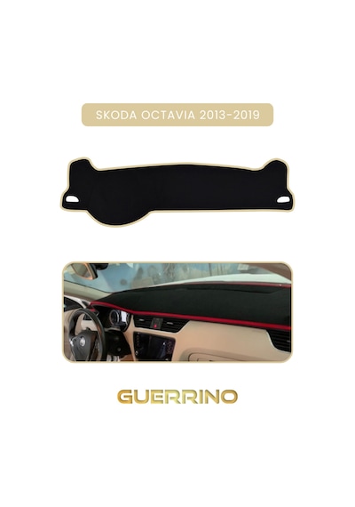 Skoda Octavia 2013-2019 Torpido Koruma Halısı Bej Kenar