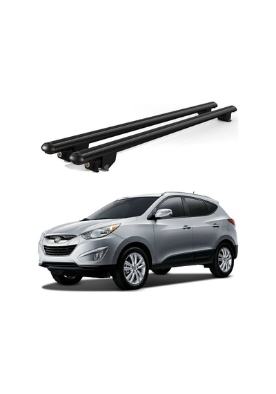 Kanca Hyundai Tucson 2004-2015 Uyumlu Siyah Kilitli Ara Atkı 110cm Port Bagaj Tavan Barı
