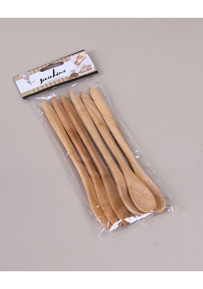 Bambu Çay Kaşığı 12 CM 6 Adet 1 Paket 6'lı