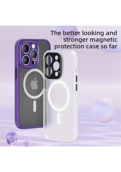 Rock Apple Uyumlu iPhone 14 Plus Anti-drop Lens Korumalı Magsafe Kılıf Mor Mor