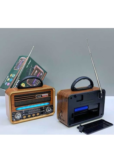 Retro Bluetooth Hoparlör Ve Radyo Am/fm/sw 3 Band, Usb/tf Destekli, Şarjlı