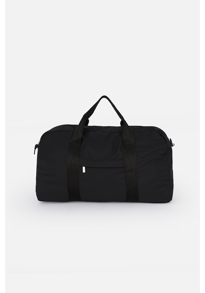 İcone Bag Kadın & Erkek Spor Çantası, Paraşüt Kumaş Önü Cepli Unisex Spor Fitness Gym Çantası - Siyah