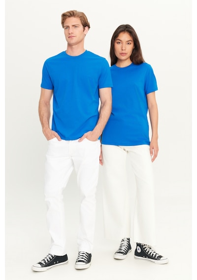 Ac&Co / Altınyıldız Classics Slim Fit Bisiklet Yaka Kısa Kol Pamuklu Erkek Tişört Saks