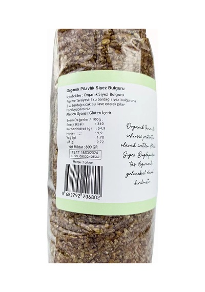 OG natural Organik Pilavlık Siyez Bulguru 800 Gr 800 G
