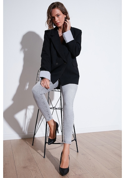 Lela Regular Fit Kruvaze Yaka Blazer Bayan Ceket 611Bc00025 Siyah
