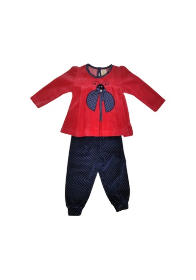 Deco Kids Wear Kız Bebek Alt Üst Takım Kırmızı Uğur Böcekli Kırmızı