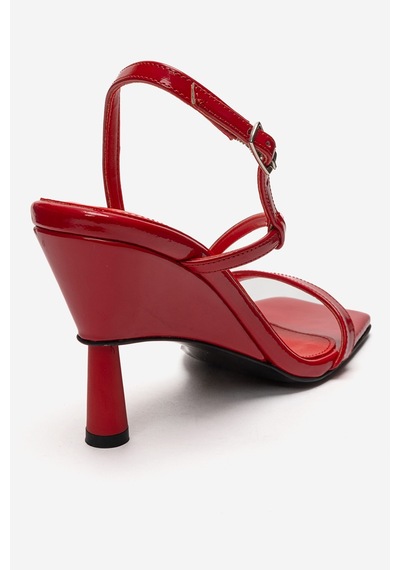 Luvishoes Jolene Kırmızı Rugan Kadın Topuklu Ayakkabı