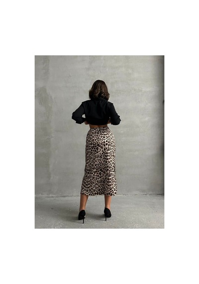 Verymoda Leopar Desenli Etek F1811